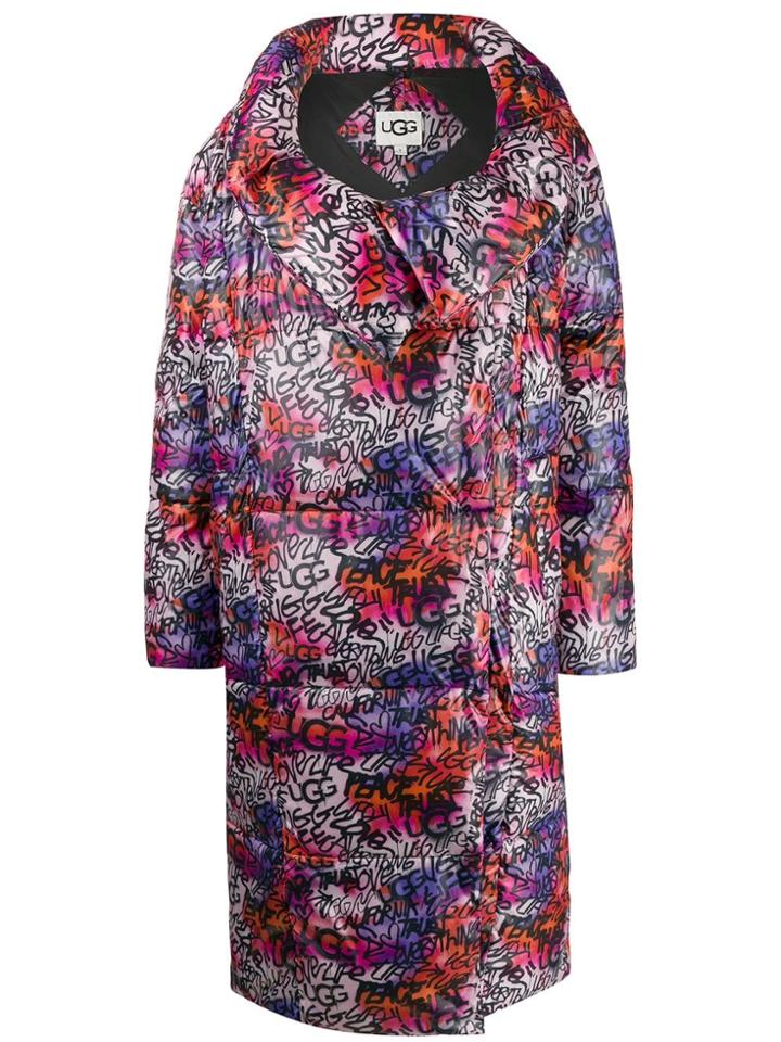 Ugg Australia Graffiti Print Oversized Jacket - Pink