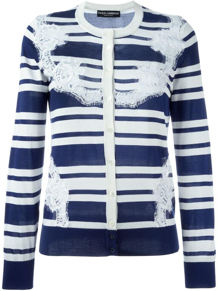 Dolce & Gabbana Lace Striped Cardigan