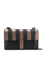 Marc Ellis Striped Logo Shoulder Bag - Black