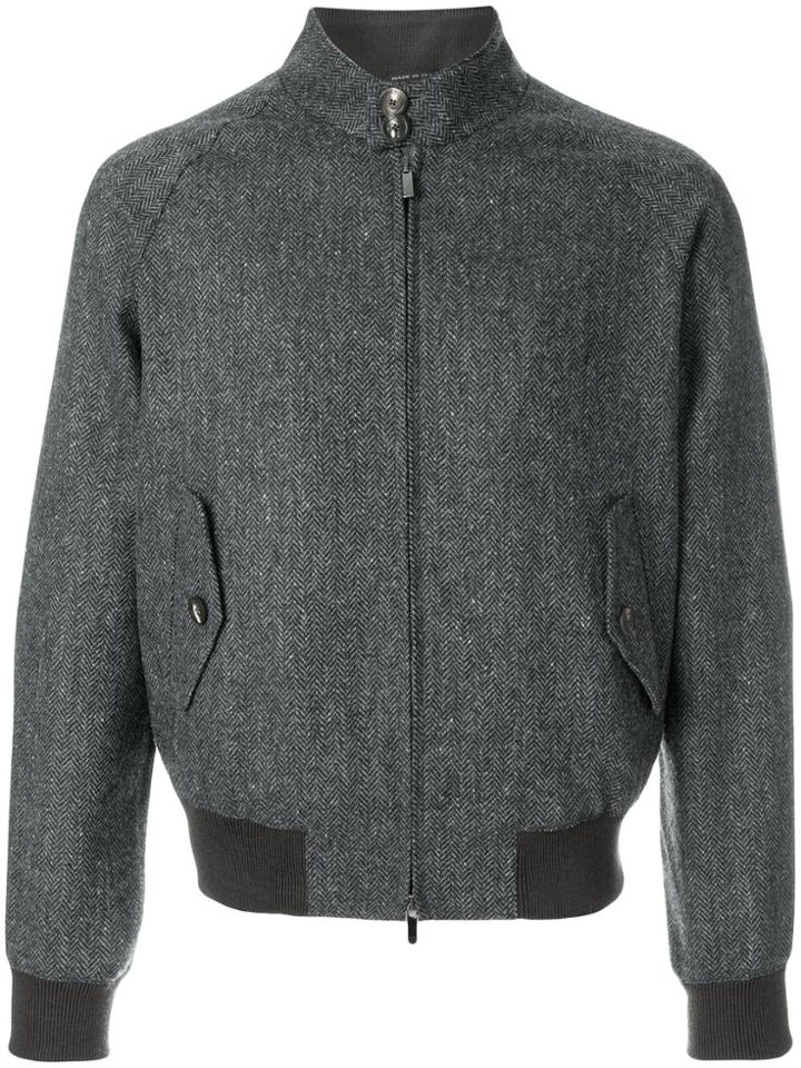 Tagliatore Textured Bomber Jacket - Grey