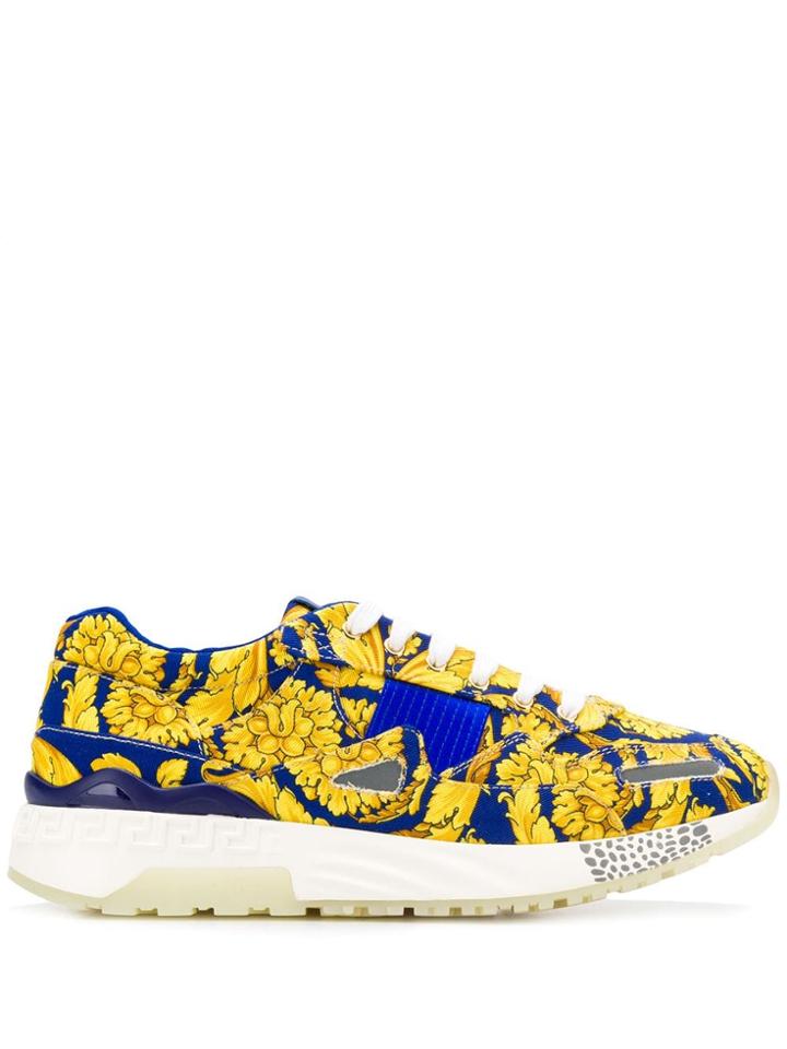 Versace Baroque Print Sneakers - Yellow