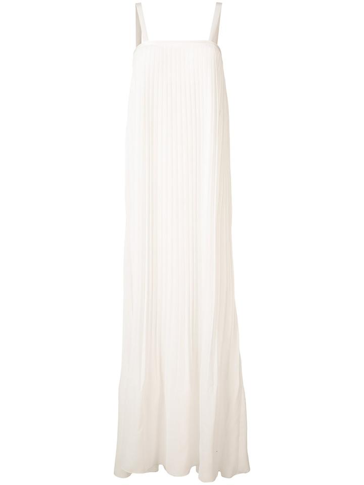 By. Bonnie Young - Pleated Shift Maxi Dress - Women - Polyester - 8, White, Polyester