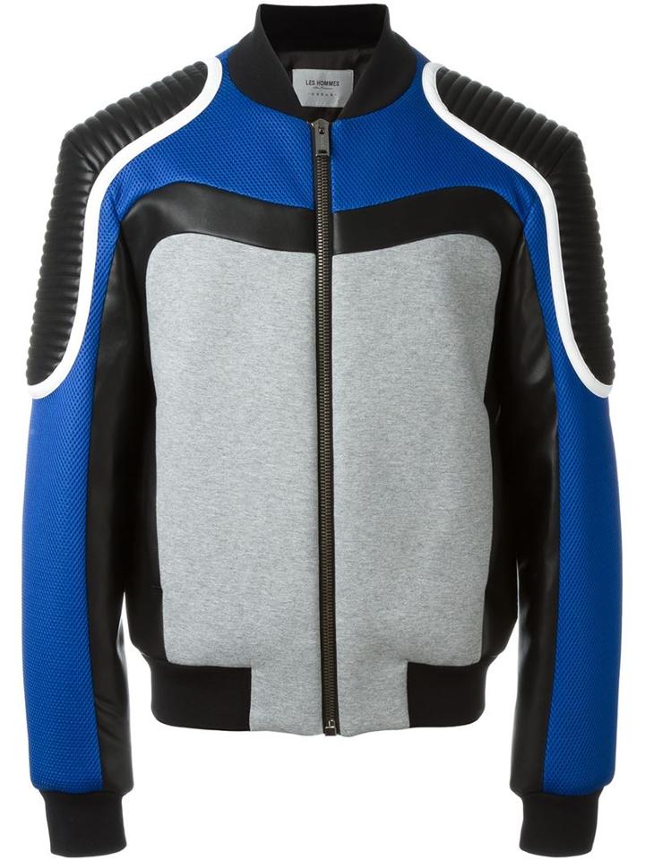 Les Hommes Urban Panelled Bomber Jacket