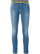 Ermanno Scervino Embellished Back Skinny Jeans, Women's, Size: 38, Blue, Cotton/spandex/elastane