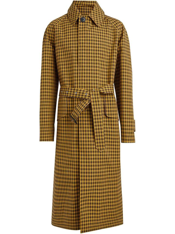 Burberry Shrunken Check Bonded Cotton Car Coat - Yellow & Orange