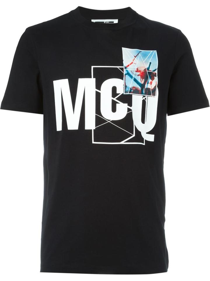 Mcq Alexander Mcqueen Logo Print T-shirt, Men's, Size: M, Black, Cotton