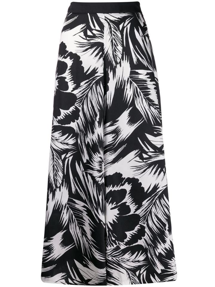 Liu Jo Printed Cropped Trousers - Black