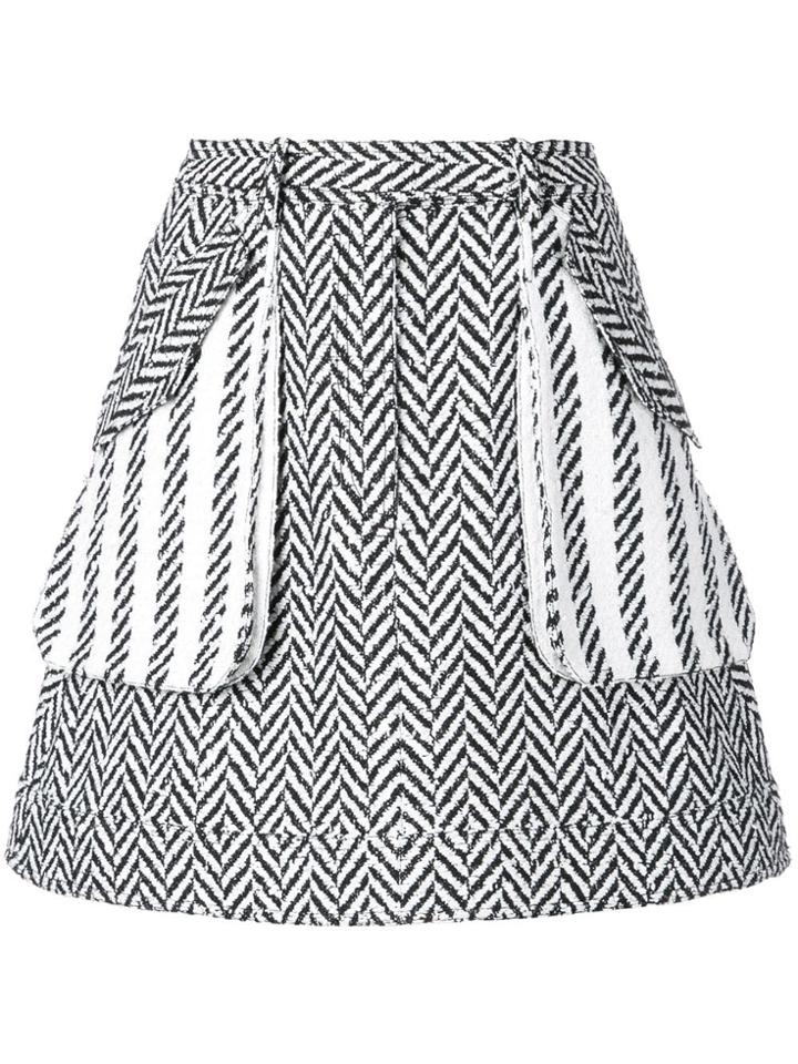 Oscar De La Renta A-line Herringbone Skirt - Black