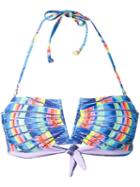 Mara Hoffman Basket Weave Print Bikini Top, Women's, Size: Small, Blue, Nylon/spandex/elastane