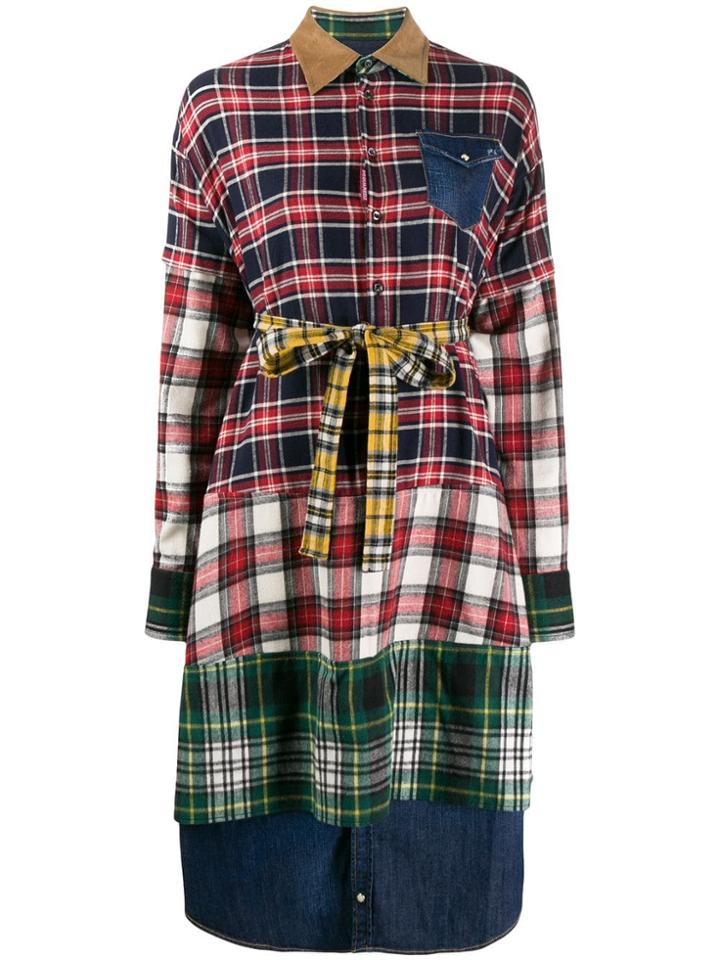 Dsquared2 Layered Checked Shirt Dress