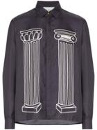 Casablanca Column-print Silk Shirt - Black
