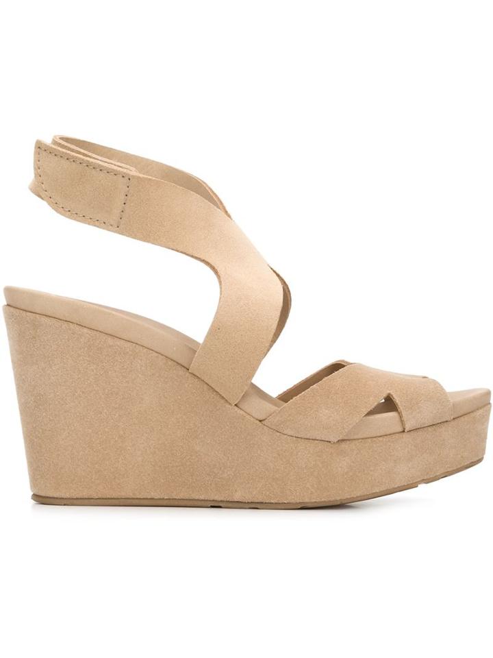 Pedro Garcia Wedge Sandals, Women's, Size: 40, Nude/neutrals, Suede