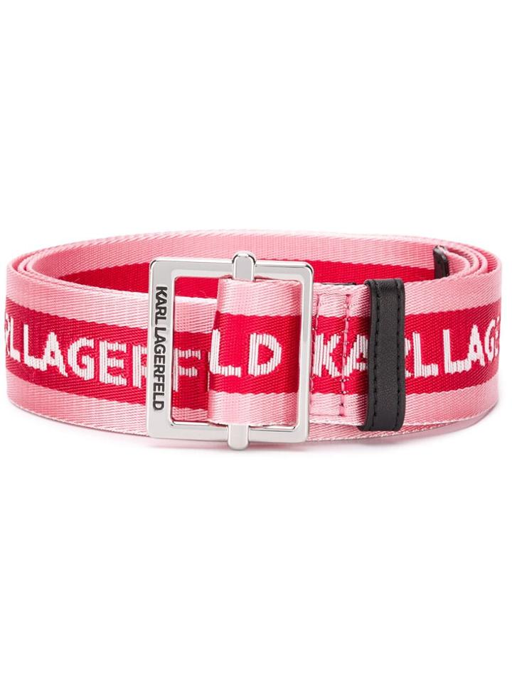 Karl Lagerfeld Logo Webbing Belt - Pink