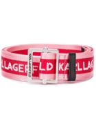 Karl Lagerfeld Logo Webbing Belt - Pink