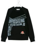 John Galliano Kids Slogan Print Sweatshirt - Black
