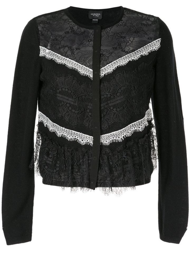 Giambattista Valli Lace Insert Cardigan - Black