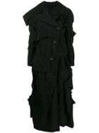 Yohji Yamamoto Stitched Panel Coat - Black