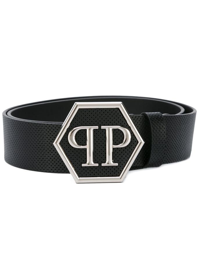 Philipp Plein Mirror Belt, Men's, Size: 90, Black, Calf Leather