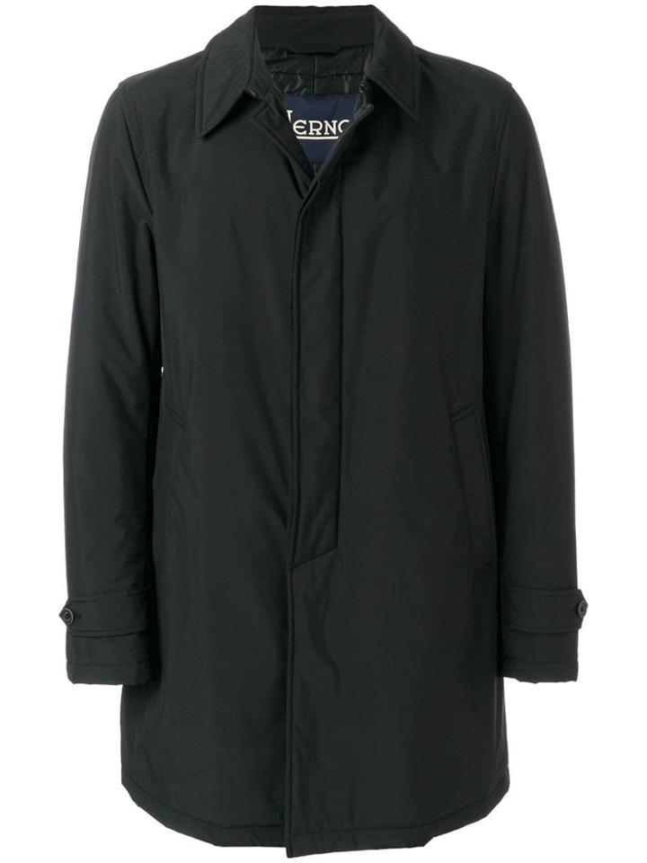Herno Layered Buttoned Coat - Black