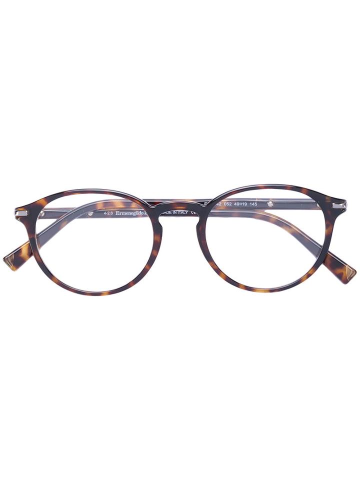 Ermenegildo Zegna - Round Frame Glasses - Men - Acetate - 49, Black, Acetate