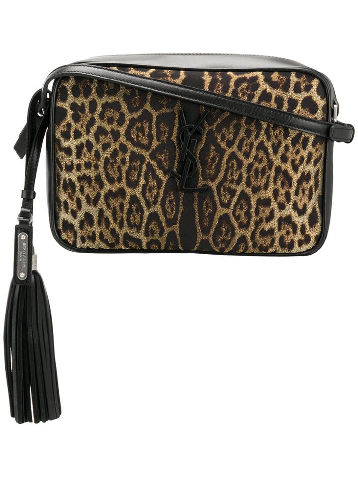 Saint Laurent Camera Leopard Print Bag - Black