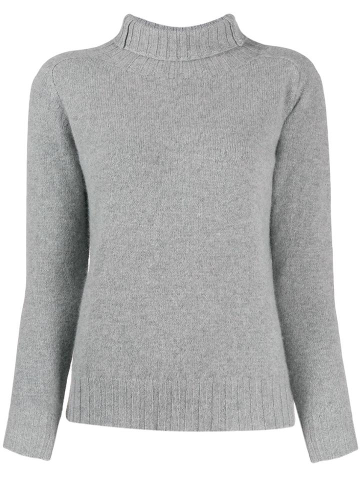 Zanone Fitted Roll-neck Jumper - Grey