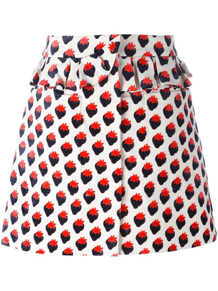 Victoria Victoria Beckham - 'plush Jacquard' Skirt - Women - Cotton/polyester/viscose - 8, Red, Cotton/polyester/viscose