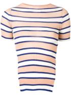 Mrz Striped Side-slit T-shirt - Neutrals