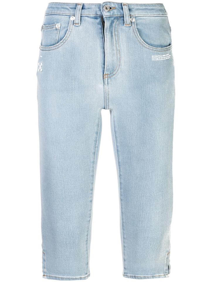 Off-white Skinny Cropped Jeans - Blue