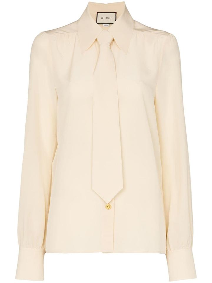 Gucci Removable Tie Shirt - Neutrals