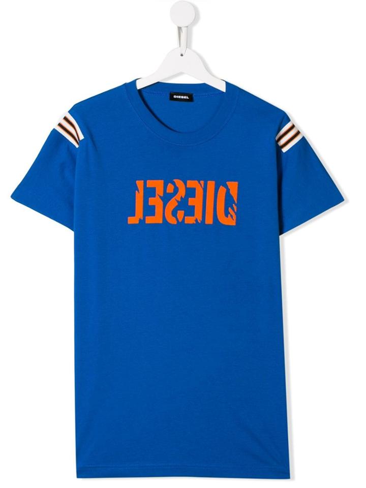Diesel Kids Industrial Logo T-shirt - Blue