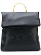 Dkny Logo Embossed Backpack - Black