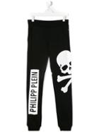 Philipp Plein Kids - Teen Logo Tracksuit Bottoms - Kids - Cotton - 16 Yrs, Black