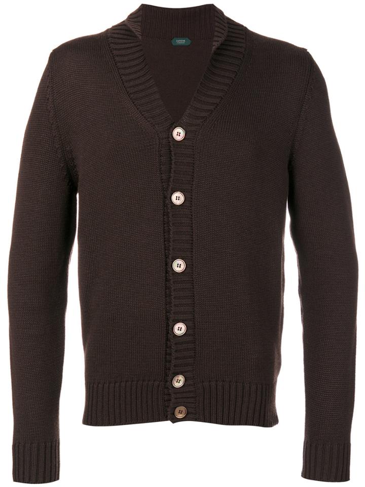 Zanone V Neck Cardigan - Brown