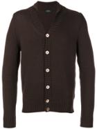 Zanone V Neck Cardigan - Brown