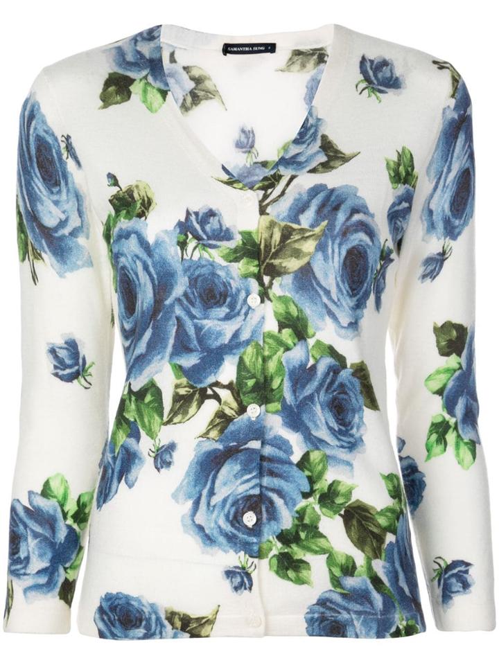 Samantha Sung Charlotte Rose Print Cardigan - White