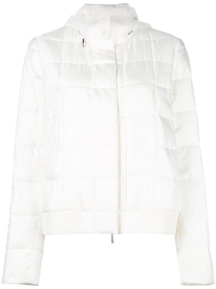 Moncler Gamme Rouge Padded Hooded Jacket, Women's, Size: 2, White, Feather Down/silk/polyamide/polyester
