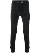 Balmain Quilted Panel Track Pants, Men's, Size: Medium, Black, Cotton