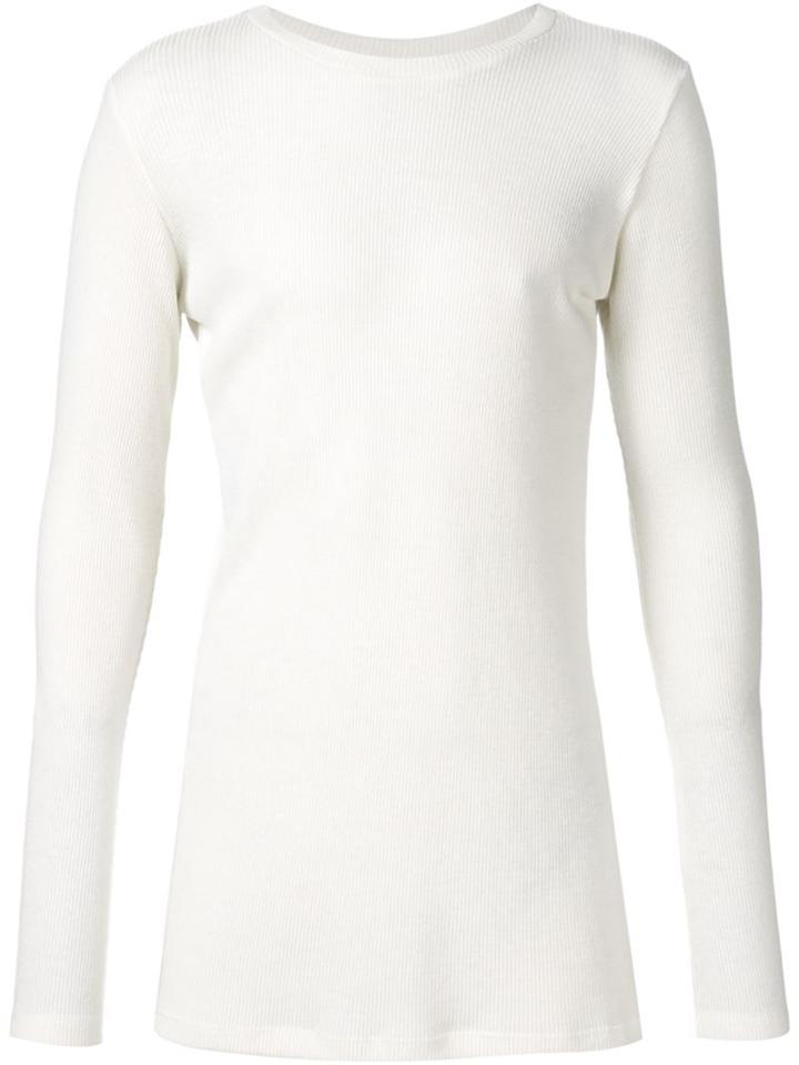 Judson Harmon Ribbed Longsleeved T-shirt, Men's, Size: Medium, White, Viscose/wool