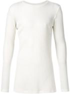 Judson Harmon Ribbed Longsleeved T-shirt, Men's, Size: Medium, White, Viscose/wool