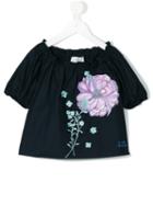 Young Versace - Embroidered Blouse - Kids - Cotton - 12 Yrs, Blue