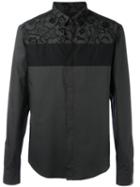Wooyoungmi Embroidered Panel Shirt, Men's, Size: 46, Black, Cotton
