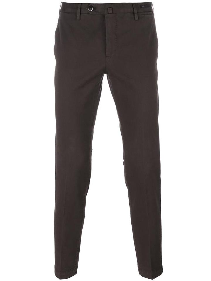 Pt01 Slim-fit Trousers, Men's, Size: 58, Brown, Cotton/spandex/elastane