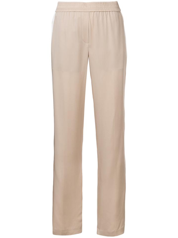 Theory Side Stripe Straight Trousers - Nude & Neutrals