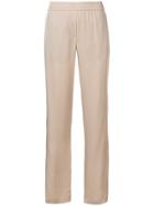 Theory Side Stripe Straight Trousers - Nude & Neutrals