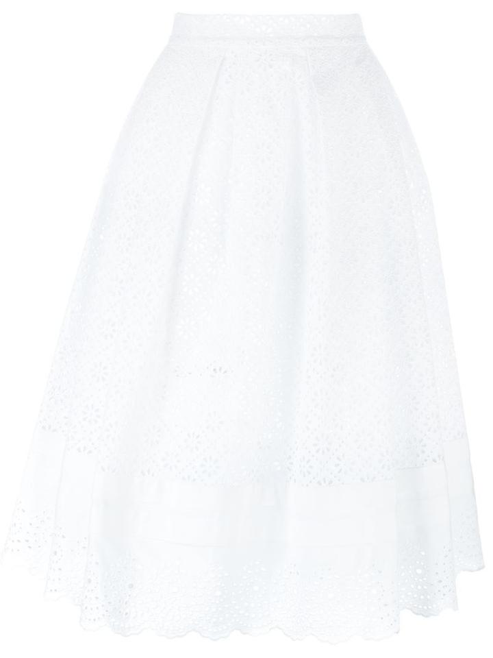 Philosophy Di Lorenzo Serafini Lace Midi Skirt, Women's, Size: 42, White, Cotton/other Fibers