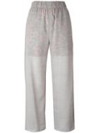 Julien David - Contrast Lining Trousers - Women - Cotton/polyester/wool - M, Women's, Grey, Cotton/polyester/wool