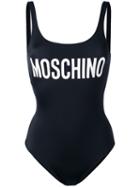 Moschino - Low Back Logo Swimsuit - Women - Polyester/spandex/elastane - 40, Black, Polyester/spandex/elastane