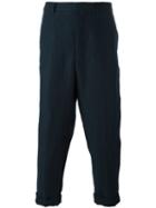 Ami Alexandre Mattiussi Carrot-fit Trousers, Men's, Size: 44, Blue, Linen/flax