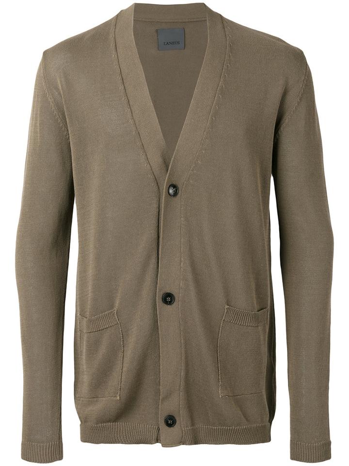 Laneus - V-neck Cardigan - Men - Cotton - 48, Brown, Cotton
